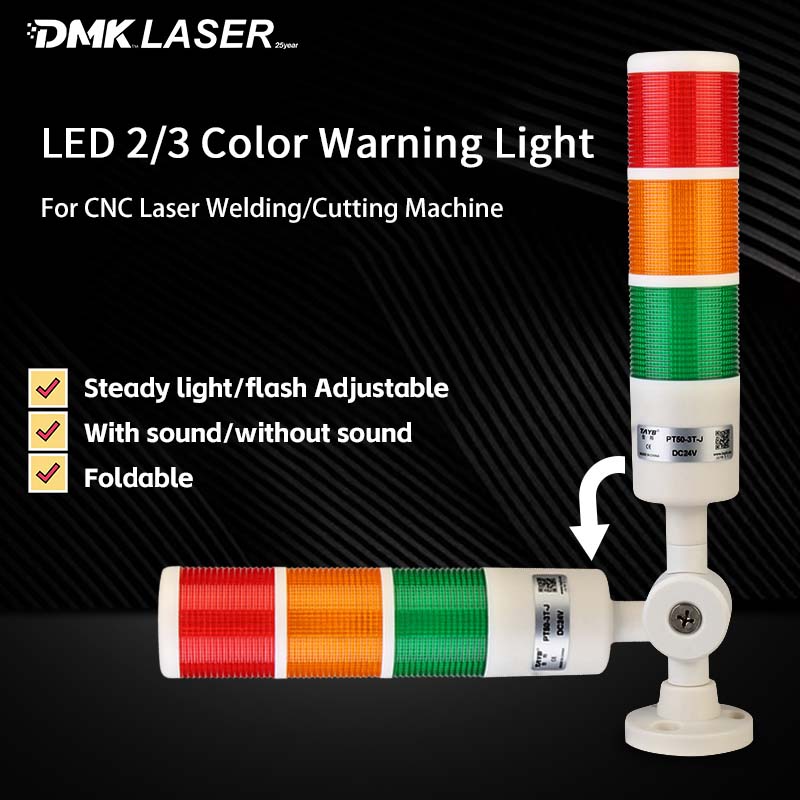 Industrial Laser Cutting Machines - ไฟ LED สามสีสัญญาณทาวเวอร์สแต็คไฟอุตสาหกรรมสัญญาณไฟเตือนออดสำหรับเครื่องเชื่อม/ตัดเลเซอร์ CNC