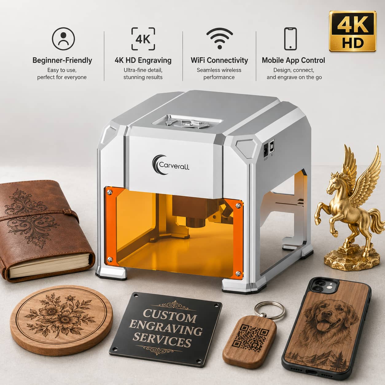 Industrial Laser Cutting Machines - เครื่องแกะสลักเลเซอร์ Carverall รุ่น K4 3W, A1